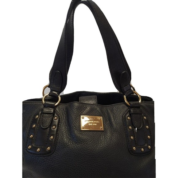MICHAEL KORS Large Black Leather Studded Buckle Handbag/Shoulder Strap Tote Chic - Picture 14 of 14